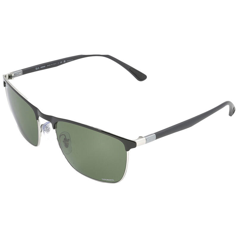 ry_obmx Ray-Ban Chromance Polarized Dark Green Square Unisex Sunglasses