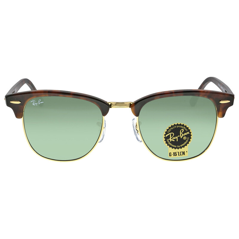 Ray-Ban CLUBMASTER RB3016 W0366 美品 Ray-Ban Clubmaster Classic Green Unisex Sunglasses RB3016 W0366 51