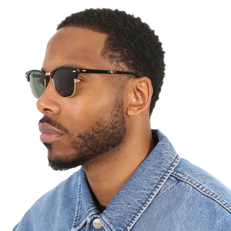 Ray-Ban CLUBMASTER 51-21サングラス Ray-Ban RB3016 Clubmaster L (51 - 21) with Grey lenses and Blue