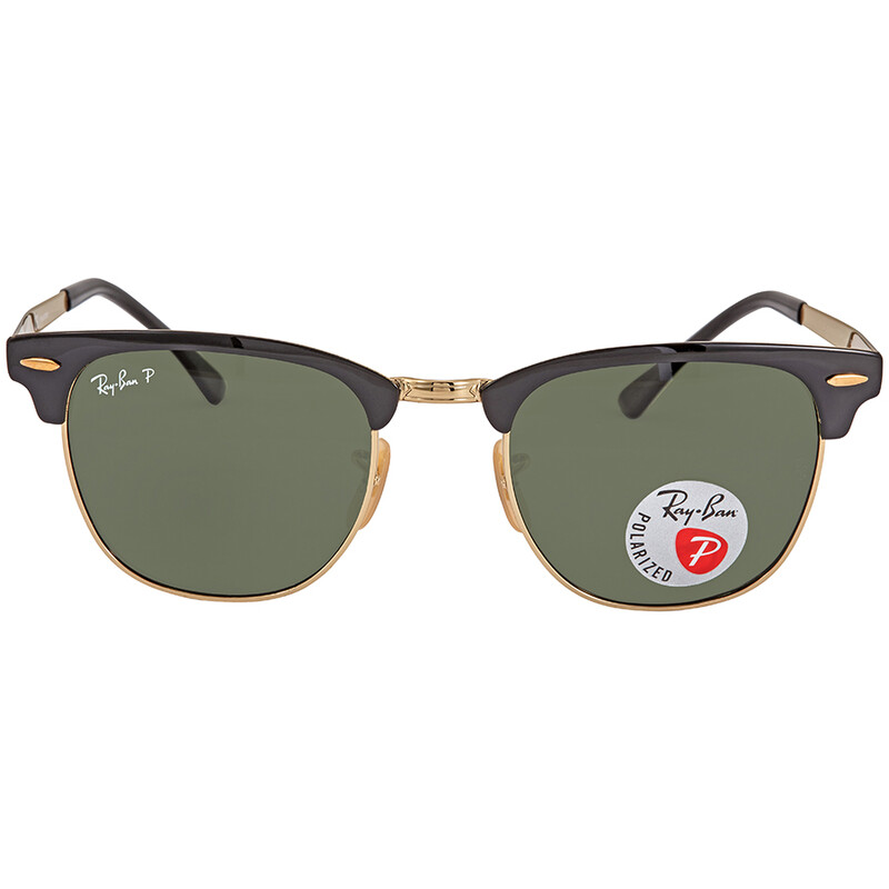 Ray-Ban CLUBMASTER サングラス Ray-Ban Clubmaster Metal Polarized Green Classic G-15 Square