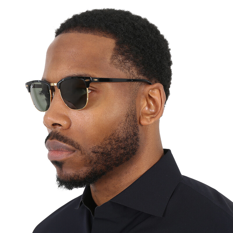 Ray-Ban CLUBMASTER L RB3716 サングラス Ray-Ban Clubmaster Metal RB3716 186/R5 Black Sunglasses - eye-oo.com
