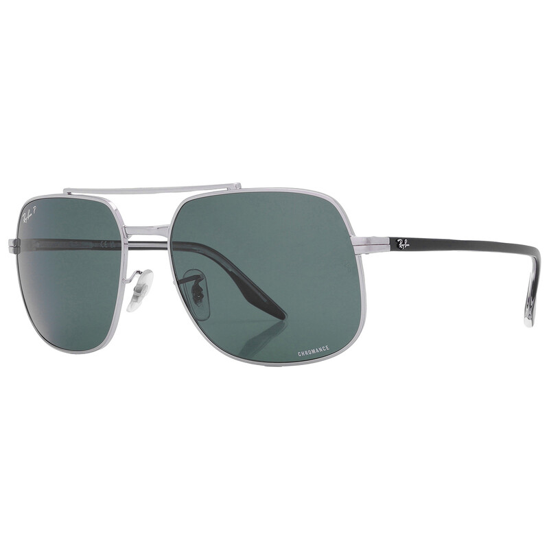Ray-Ban Polarized Dark Green Chromance Square Unisex Sunglasses
