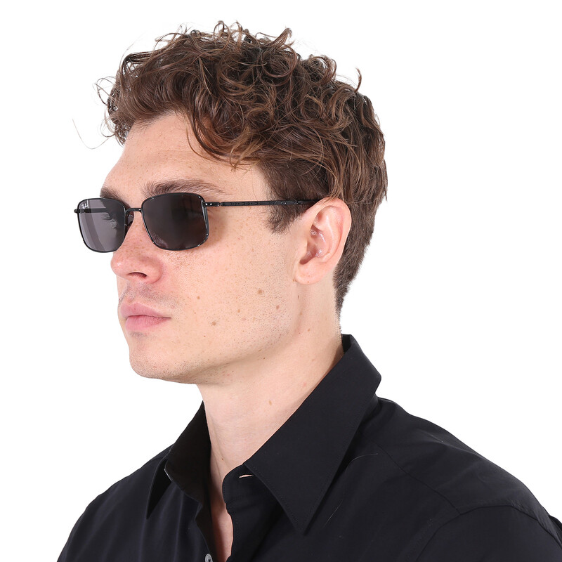 Ray-Ban Dark Grey Classic Rectangular Unisex Sunglasses 