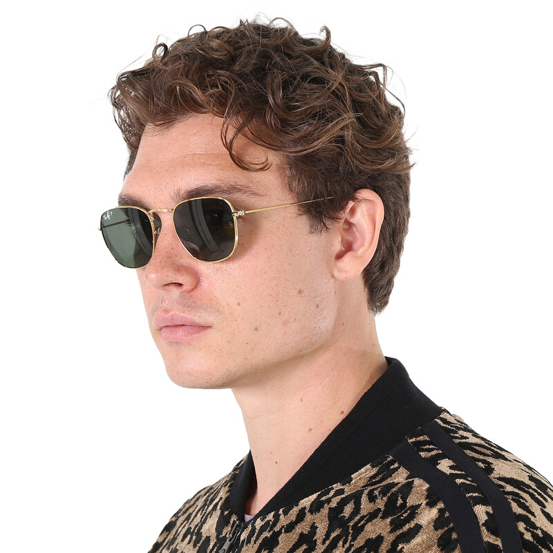 Ray-Ban Frank Polarized Green Square Unisex Sunglasses RB3857