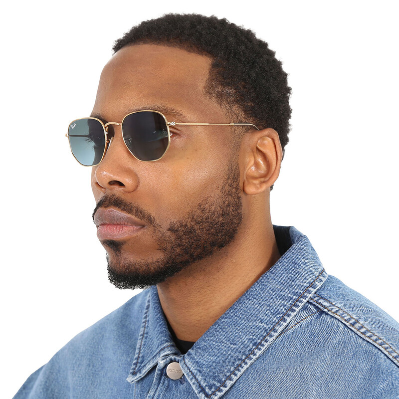 Ray-Ban Hexagonal Flat Lenses Blue Gradient Unisex Sunglasses