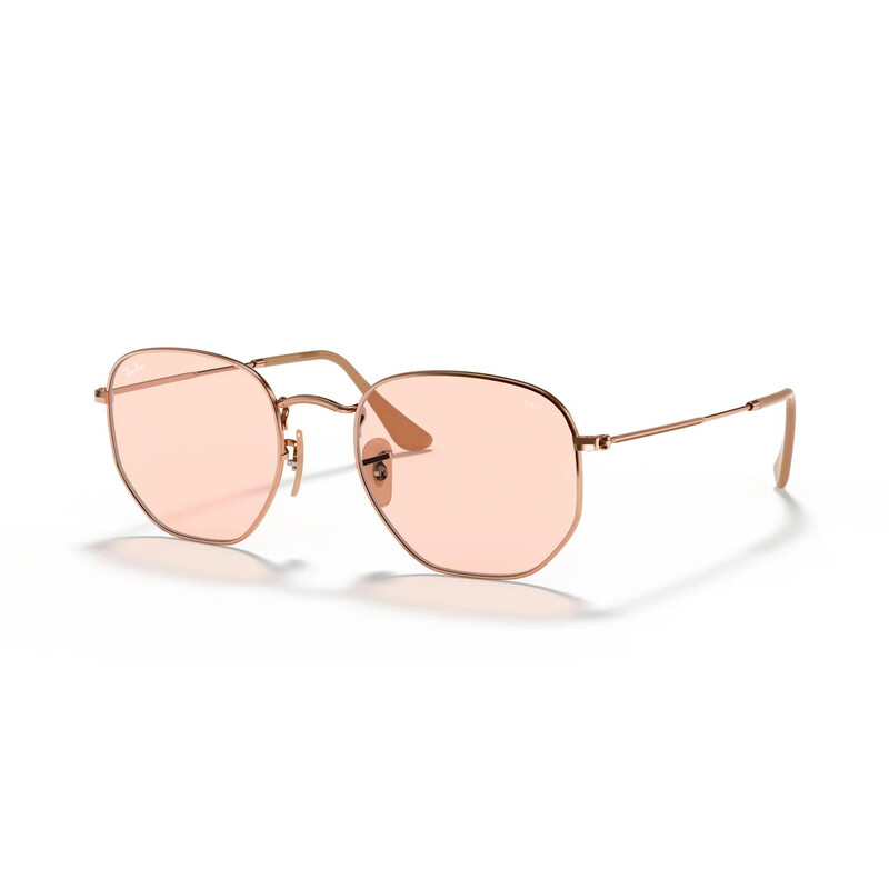 Ray-Ban Hexagonal Flat Lenses Pink Photochromatic Irregular Unisex ...