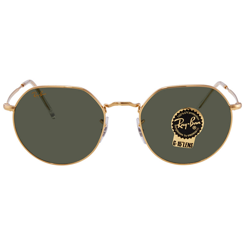 Ray-Ban Jack Green Geometric Unisex Sunglasses RB3565 919631 53
