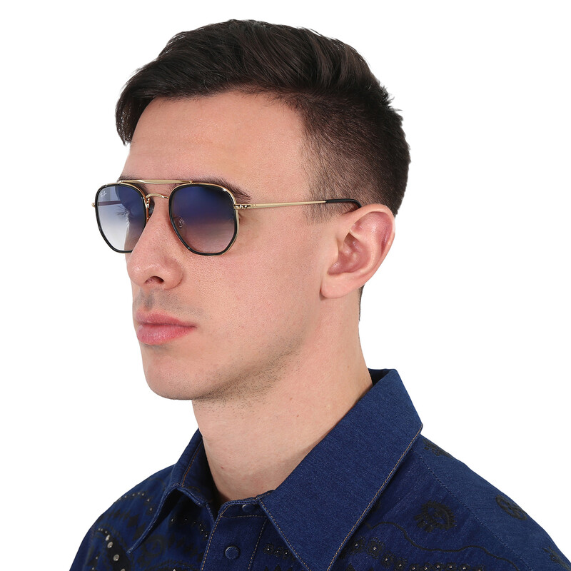 Rayban RB3648M with blue lenses ? MARSHAL II Sunglasses in Arista Gold and Light Blue Gradient  main image 4