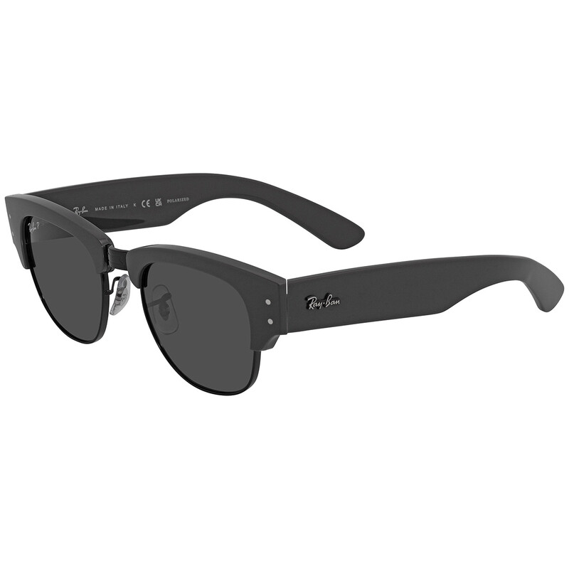 Ray-Ban Mega Clubmaster Polarized Black Square Unisex Sunglasses