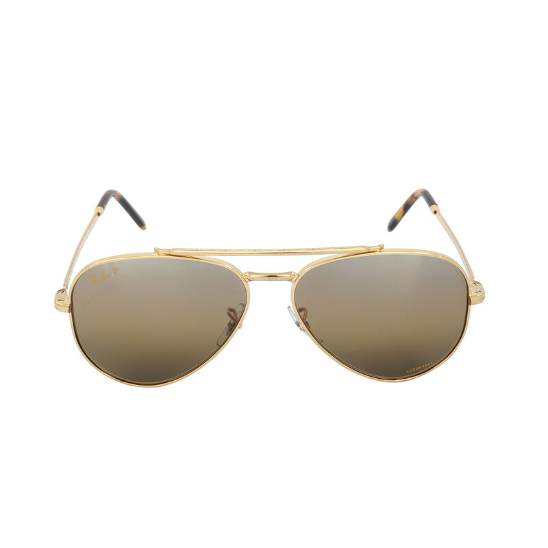 Ray-Ban New Aviator Polarized Silver Brown Chromance Aviator