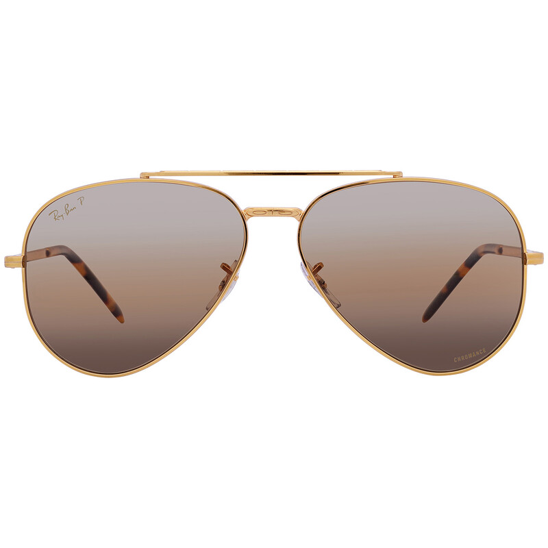 Ray-Ban New Aviator Polarized Silver Brown Chromance Unisex  display picture 2