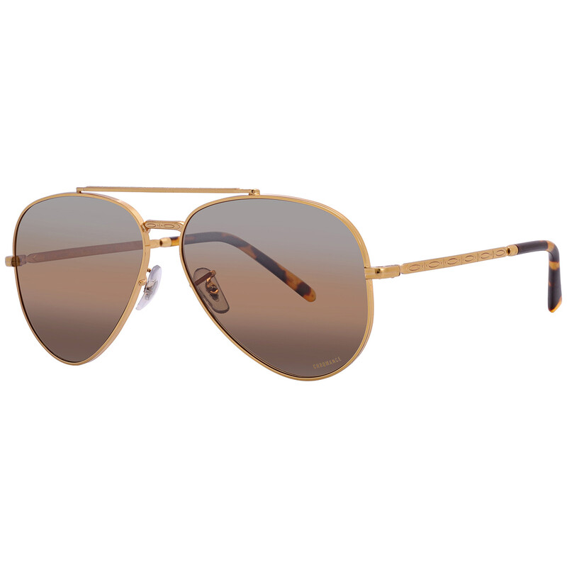 Ray-Ban New Aviator Polarized Silver Brown Chromance Unisex