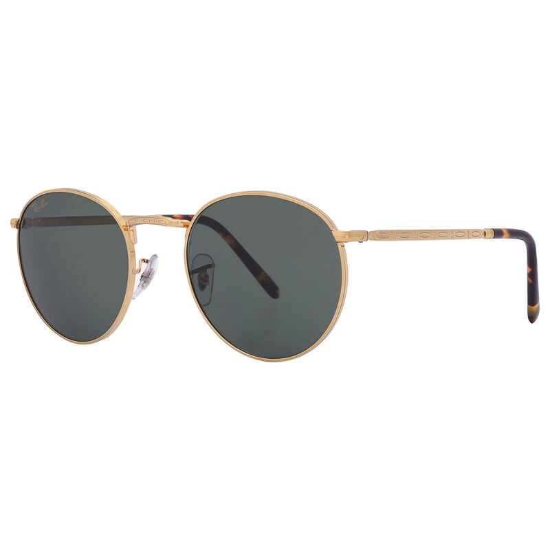 Ray-Ban New Round Green Unisex Sunglasses RB3637 919631 53