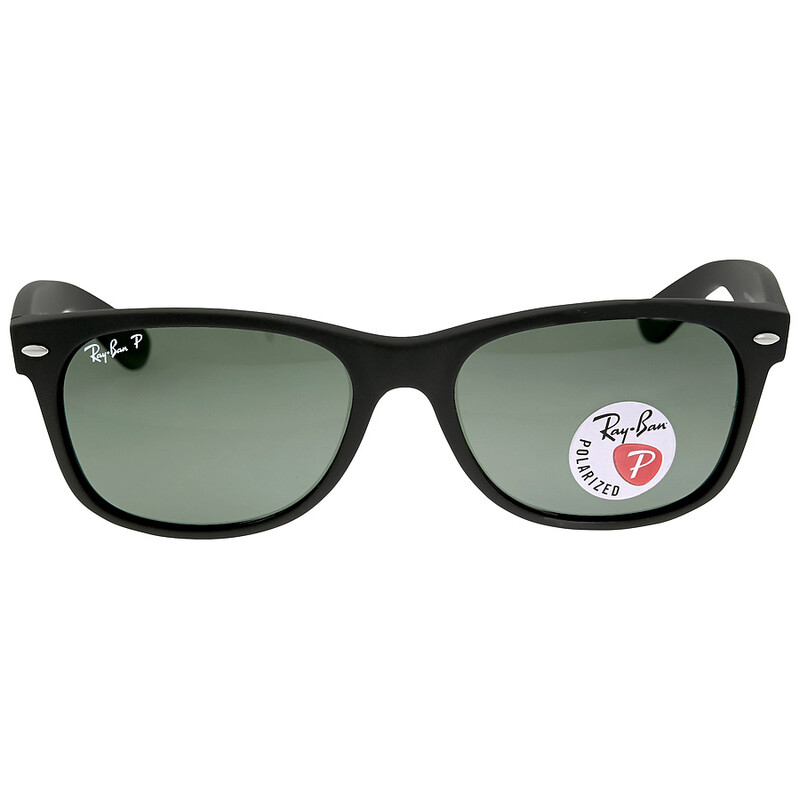Ray-Ban New Wayfarer Classic Polarized Green Unisex Sunglasses