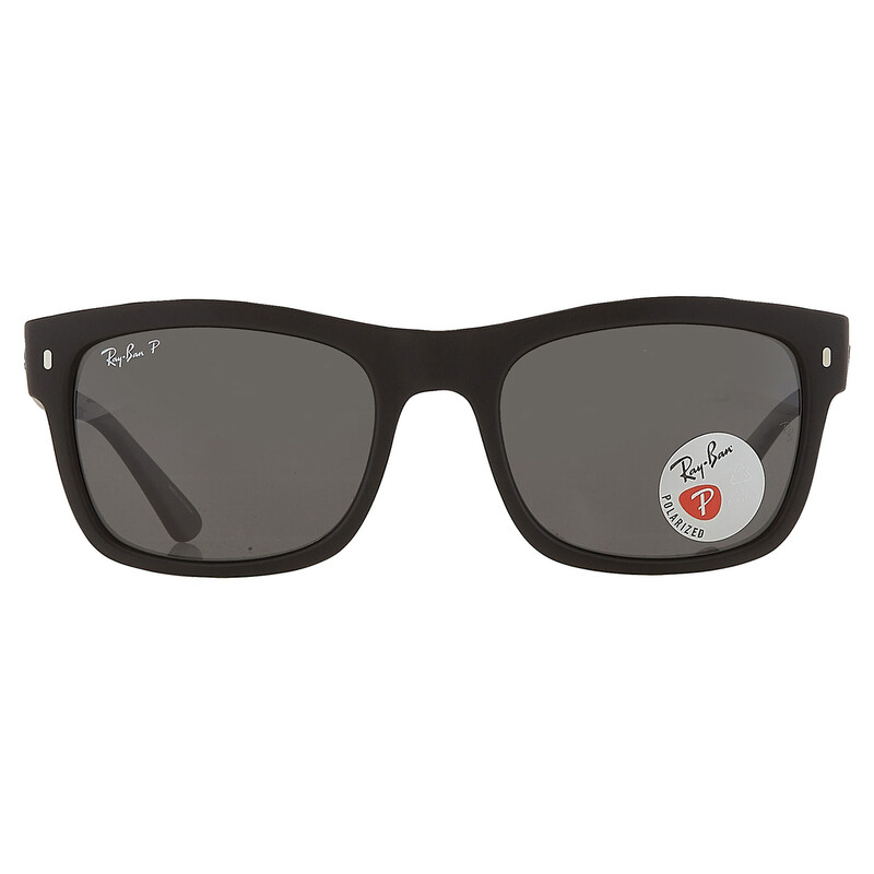 Ray-Ban Polarized Black Square Unisex Sunglasses RB4428 601S48 56