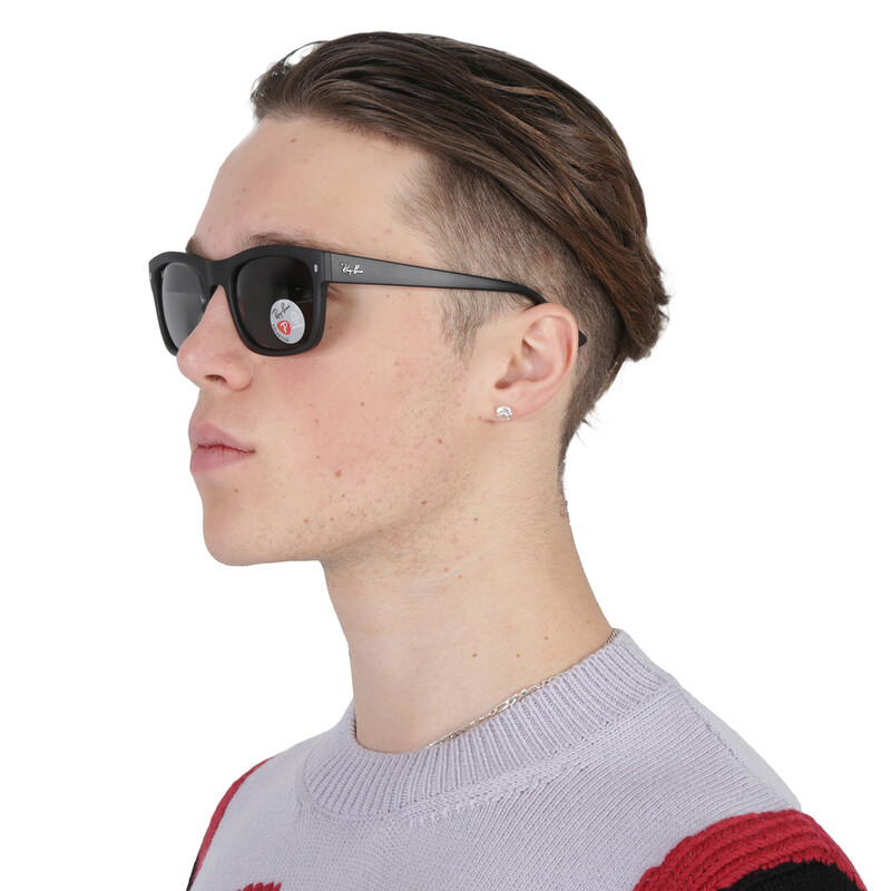 Ray-Ban Polarized Black Square Unisex Sunglasses RB4428 601S48 56