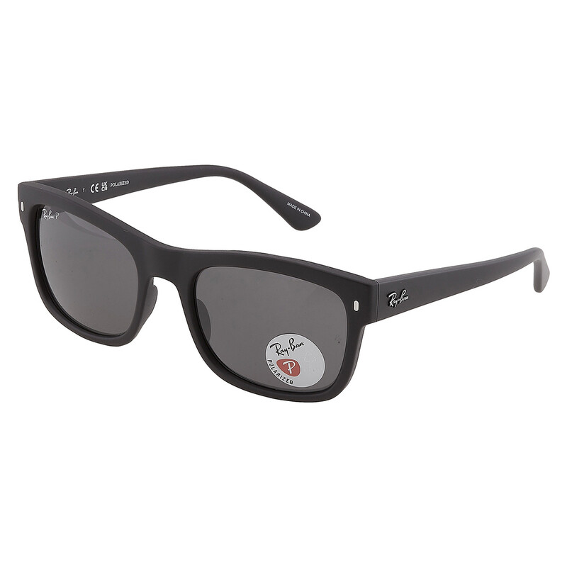 Ray-Ban Polarized Black Square Unisex Sunglasses RB4428 601S48 56