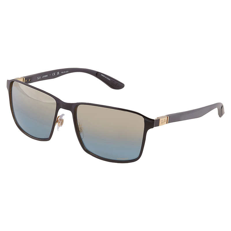 Ray-Ban Polarized Blue Gold Chromance Square Unisex Sunglasses