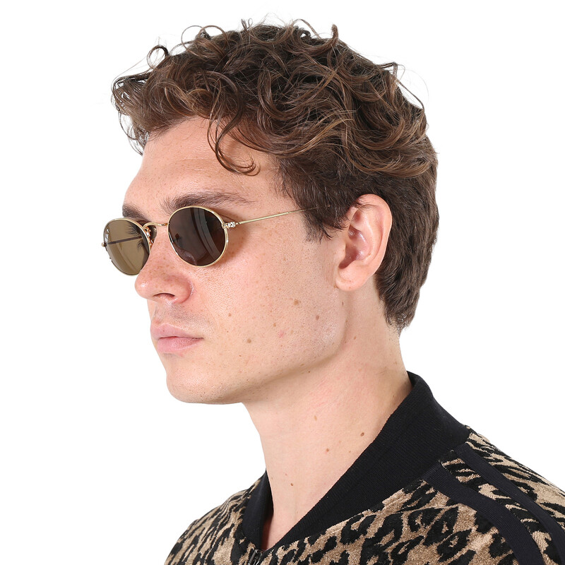 Ray-Ban Polarized Brown Oval Unisex Sunglasses RB3547 001/57 51