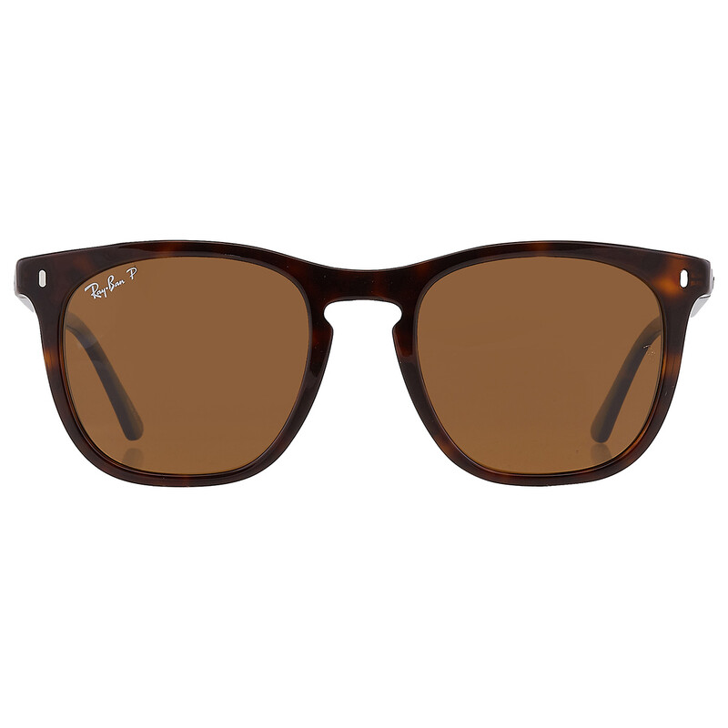 Ray-Ban Polarized Brown Square Unisex Sunglasses RB2210 902/57 53