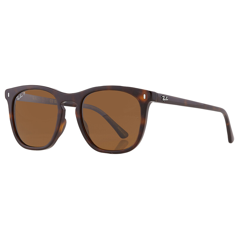 Ray-Ban Polarized Brown Square Unisex Sunglasses RB2210 902/57 53