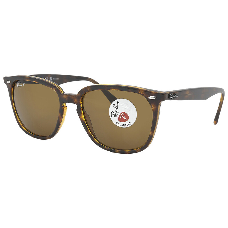 Ray-Ban Polarized Brown Square Unisex Sunglasses RB4362 710/83 55