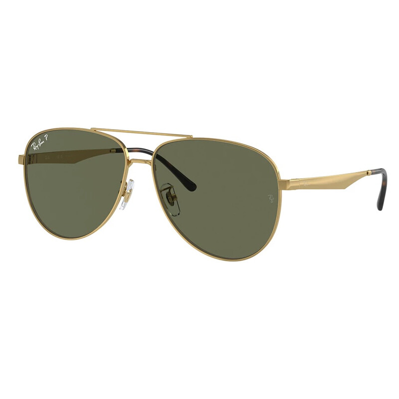 Ray-Ban Polarized Dark Green Pilot Unisex Sunglasses RB3712D 001