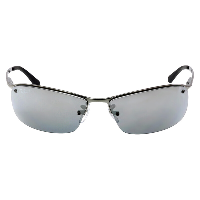 Ray-Ban Polarized Grey Gradient Mirror Wrap Men's Sunglasses