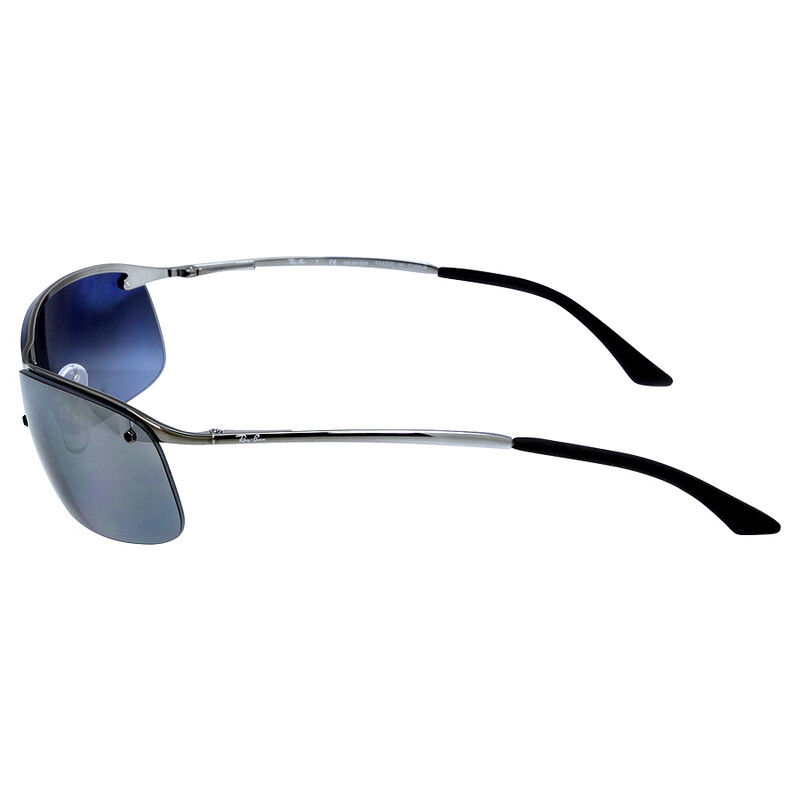 Ray-Ban Polarized Grey Gradient Mirror Wrap Men's Sunglasses