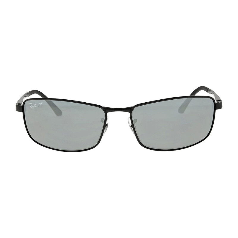 Ray-Ban Polarized Grey Gradient Rectangular Men's Sunglasses