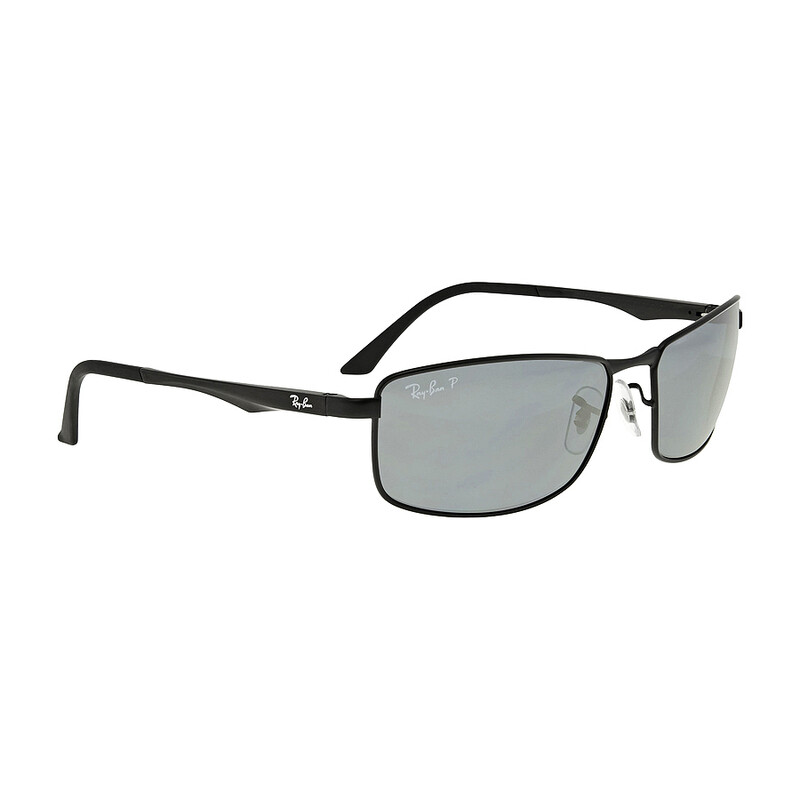 Ray-Ban Polarized Grey Gradient Rectangular Men's Sunglasses