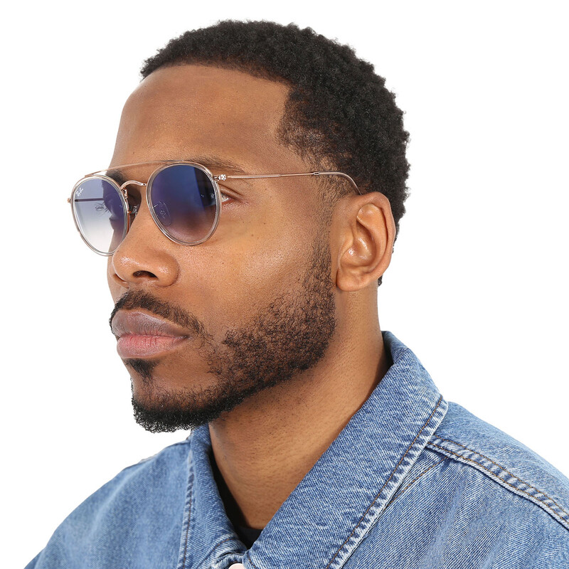 Ray-Ban Round Double Bridge Light Blue Gradient Unisex Sunglasses