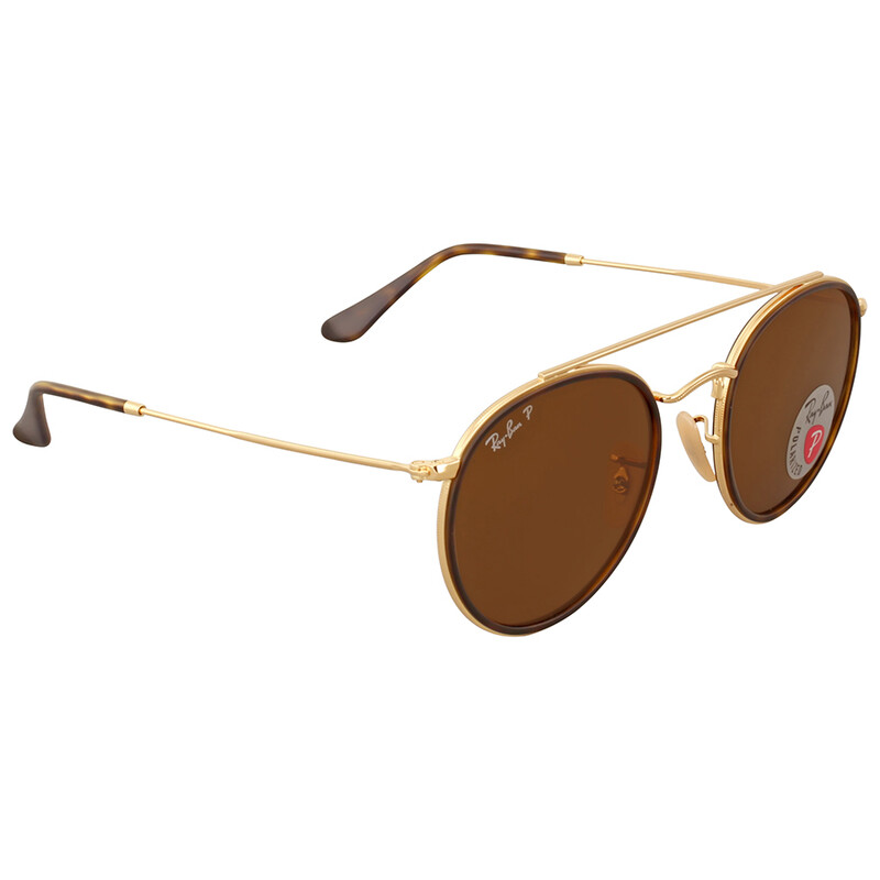 Ray-Ban Round Double Bridge Polarized Brown Classic B-15 Unisex