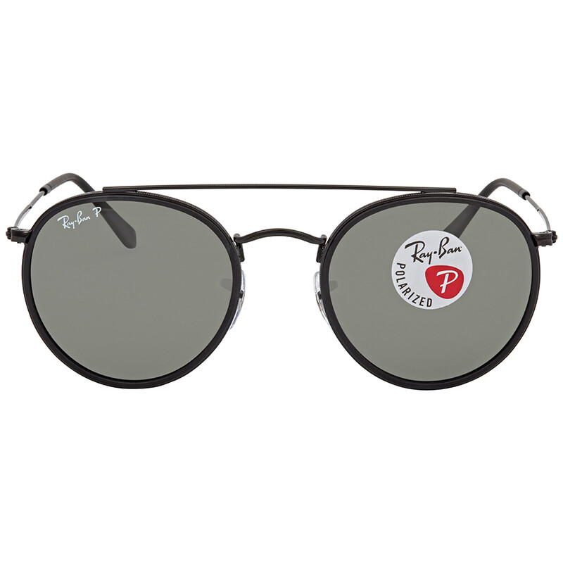 Ray-Ban Round Double Bridge Polarized Green Classic G-15 Unisex