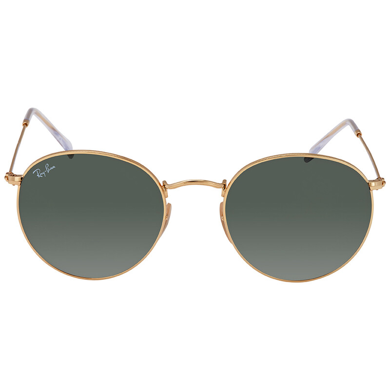 Ray-Ban Round Flat Lenses Green Classic G-15 Unisex Sunglasses
