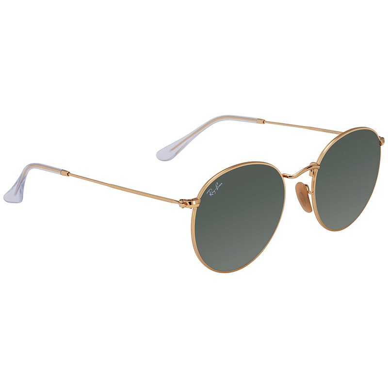 Ray-Ban Round Flat Lenses Green Classic G-15 Unisex Sunglasses