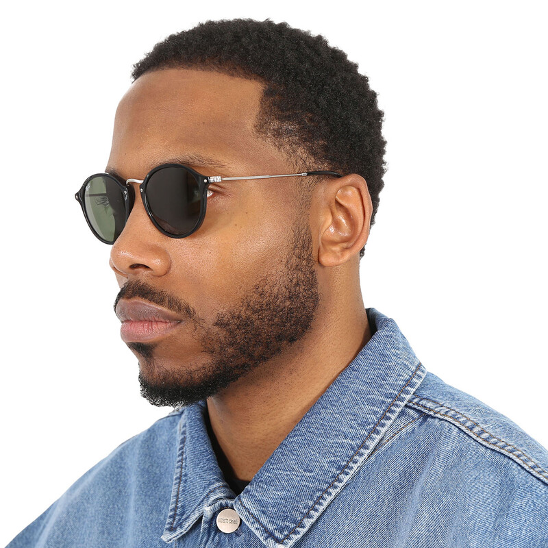 Ray-Ban　ROUND ICON　RB2447F 901/49-21 Ray-Ban Round Fleck Green Classic G-15 Unisex Sunglasses RB2447