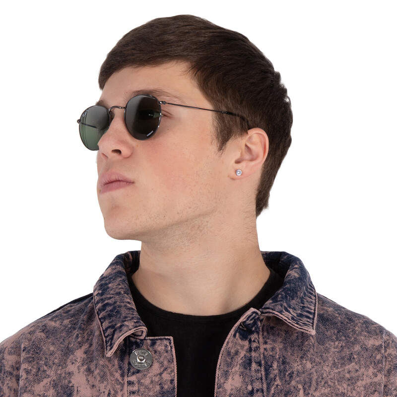 Ray-Ban Round Metal Chromance Polarized Green Gradient Round Men's