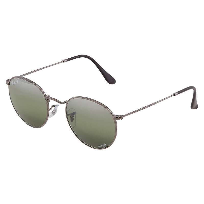 Ray-Ban Sunglasses Silver Metal Green Gradient 50 Ray-Ban RB3741 Unisex Polarised Rectangular Sunglasses  main image 3