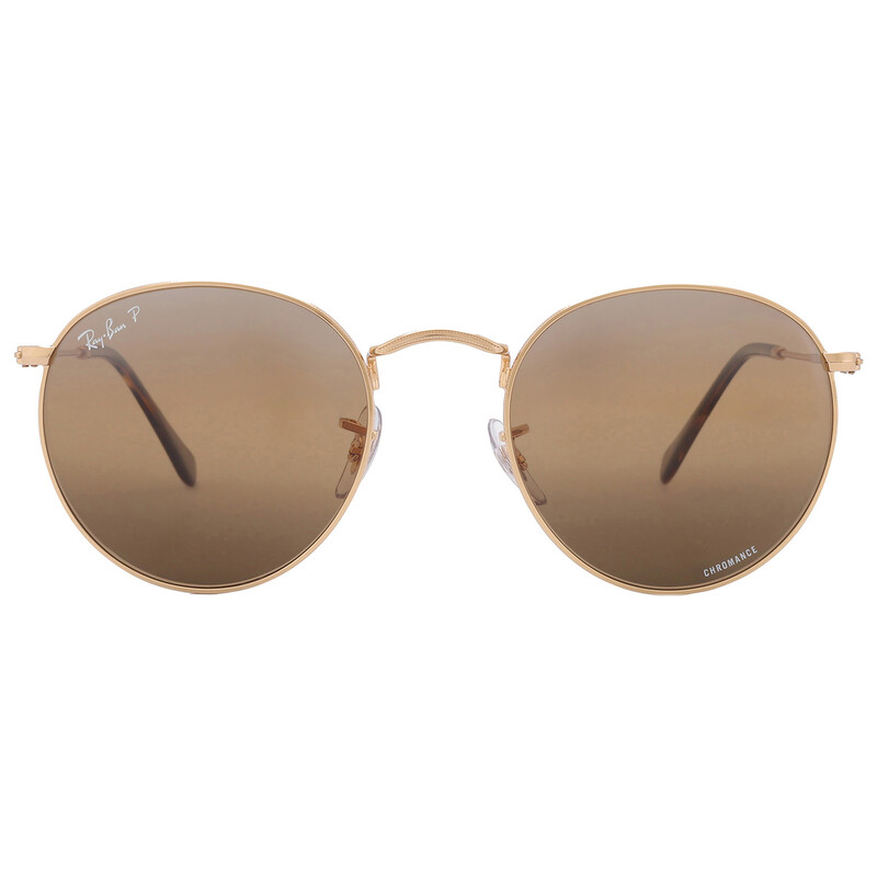 Ray-Ban Round Metal Chromance Silver Brown Men's Sunglasses RB3447
