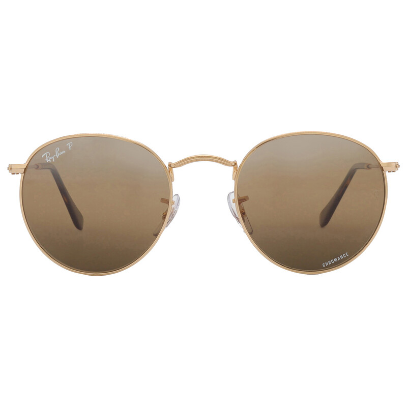 Ray-Ban Round Metal Chromance Silver/Brown Men's Sunglasses RB3447