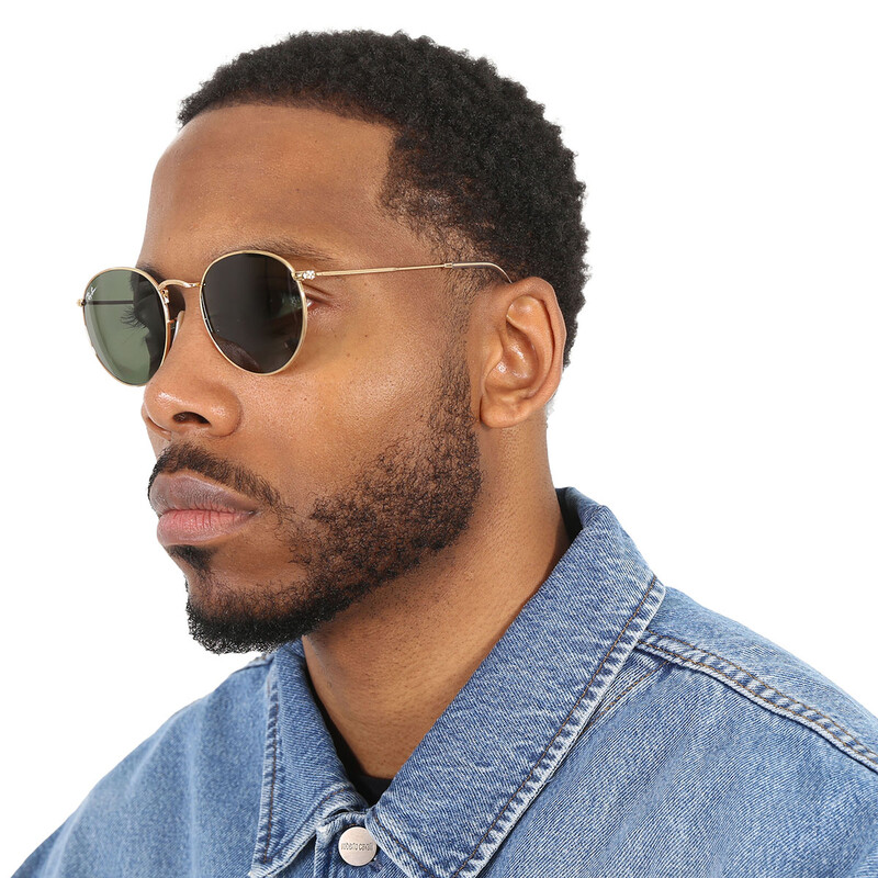 Ray-Ban Round Metal Green Classic Unisex Sunglasses RB3447 001 53