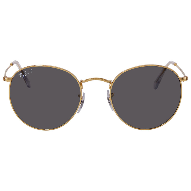 Ray-Ban Round Metal Polarized Black Unisex Sunglasses RB3447