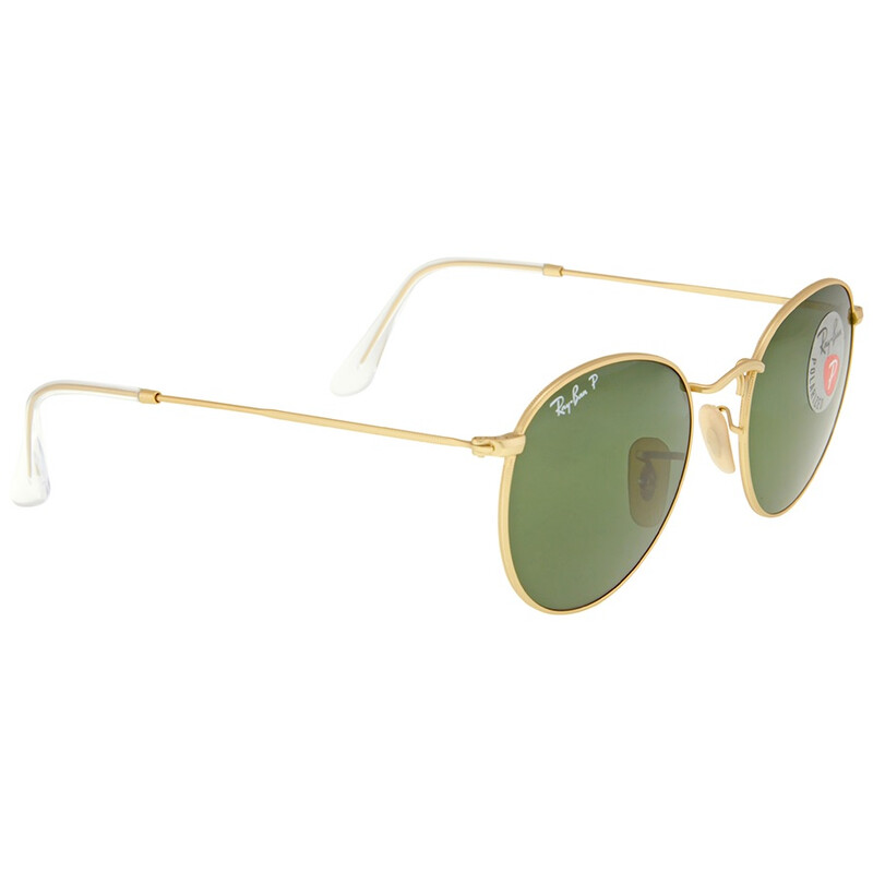 Ray-Ban Round Metal Polarized Green Unisex Sunglasses RB3447 112