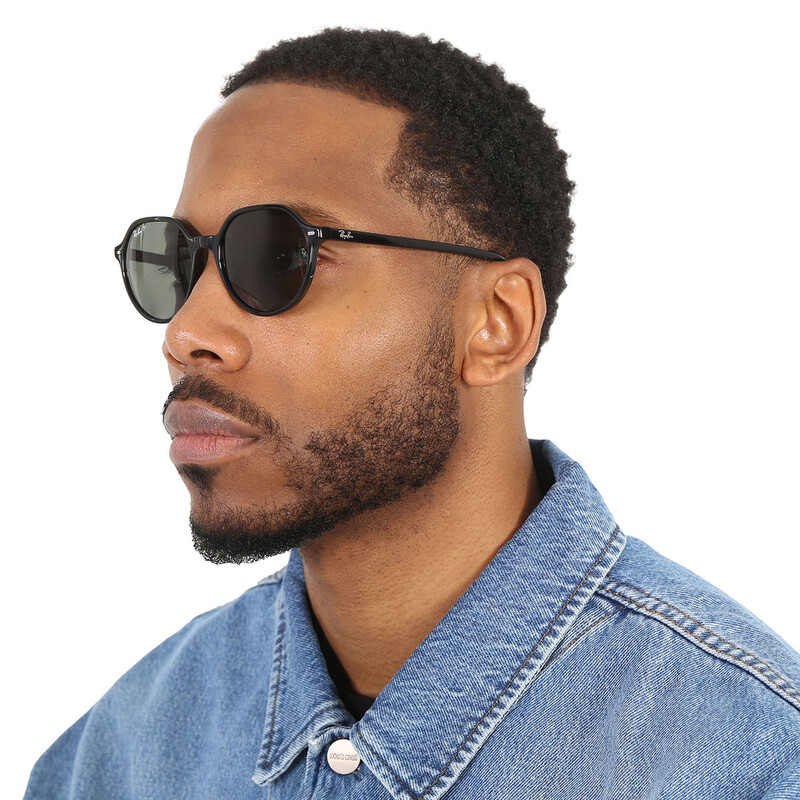 Ray-Ban THALIA RB2195 901/58 偏光 Ray-Ban Thalia Polarized Green Square Unisex Sunglasses RB2195 901