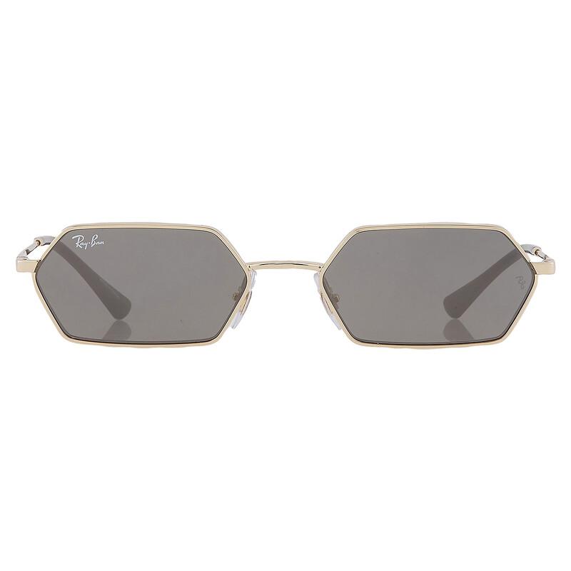 Ray-Ban Yevi Dark Grey Mirror Hexagonal Unisex Sunglasses  display picture 3
