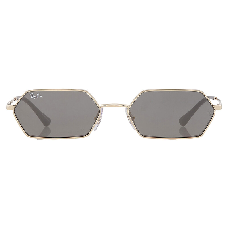Ray-Ban Yevi Dark Grey Mirror Hexagonal Unisex Sunglasses RB3728