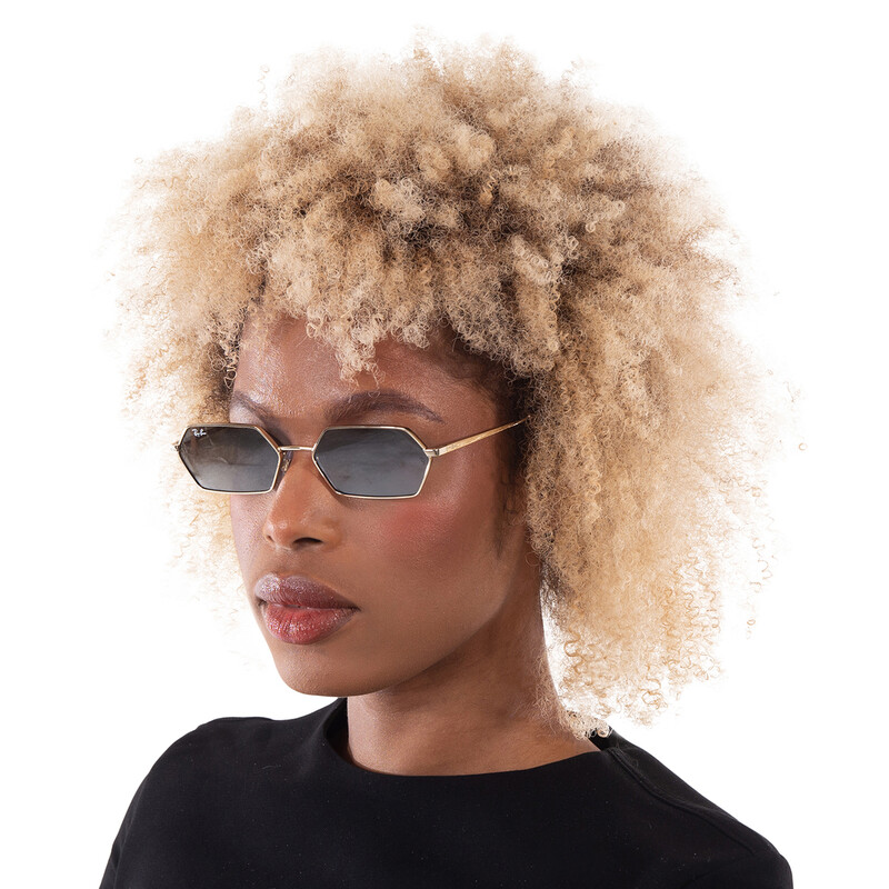 Ray-Ban Yevi Dark Grey Mirror Hexagonal Unisex Sunglasses RB3728