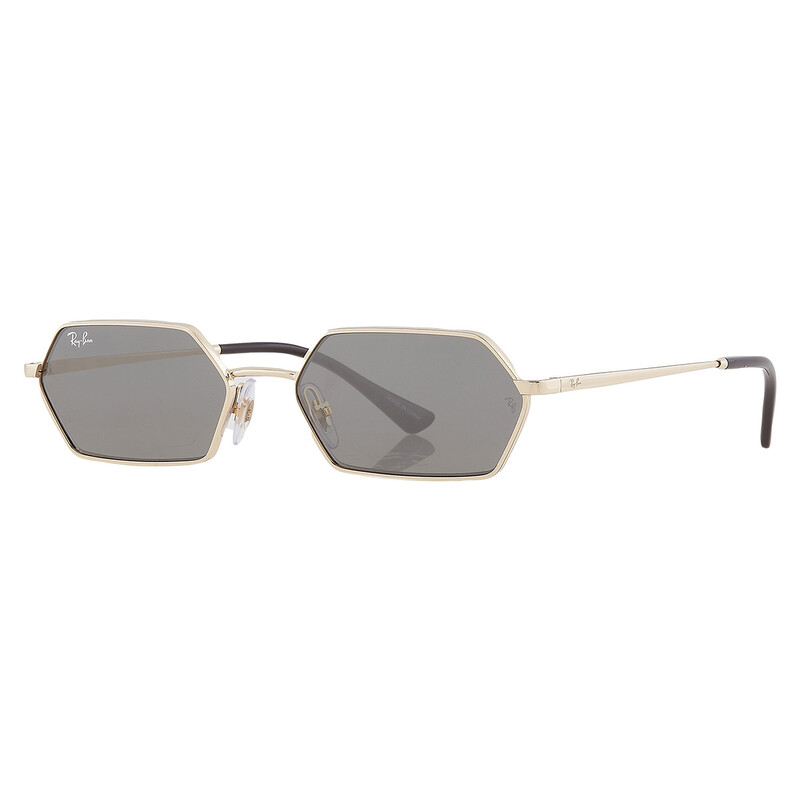 Ray-Ban Yevi Dark Grey Mirror Hexagonal Unisex Sunglasses RB3728