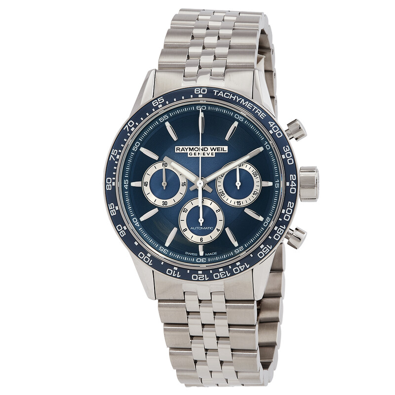33 ① Raymond Weil Freelancer Chronograph Automatic Blue Dial Men's